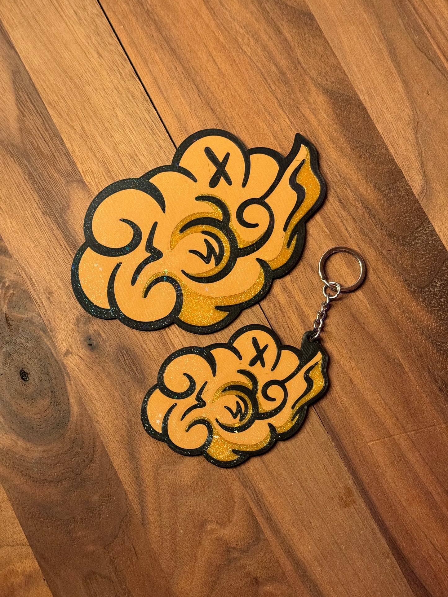 ( Keychains ) DBZ Goku Nimbus Cloud  Key Chain Art Hand Drawn